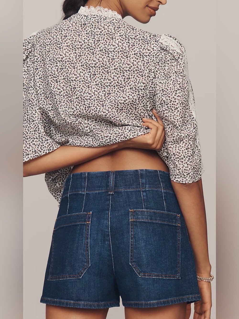 Anthropologie Colette Denim High Rise Shorts 29 Dark Wash Maeve Stretch NWOT $98 - Picture 2 of 9